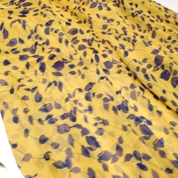 New Here Comes the Sun Boho Wide Leg Lined Pants Gold Navy Leaf Pattern … - Picture 9 of 14